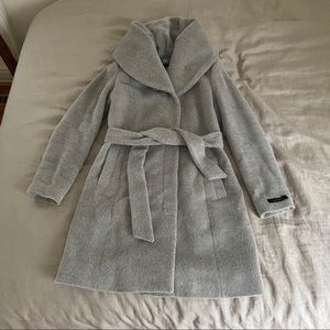 Cole Haan Wool Blend Cape Zip Coat
